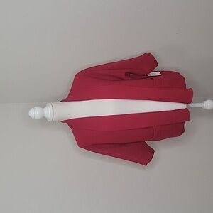 Chico's Shawl-Collar Red Wool Cardigan